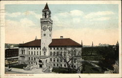 City Hall Worcester, MA Postcard Postcard