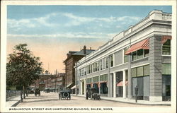 Washington Street and Hawthorne Building Postcard