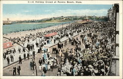 A Holiday Crowd at Revere Beach Postcard