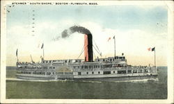 Steamer "South Shore", Boston - Plymouth, Mass Massachusetts Postcard Postcard