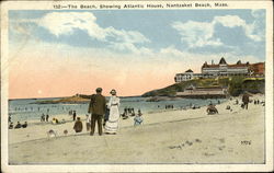 The Beach showing Atlantic House Postcard