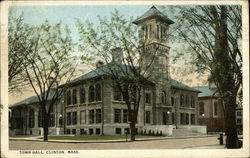 Town Hall Clinton, MA Postcard Postcard