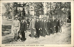 Arrival of the Drafted Men, Camp Devens Ayer, MA Postcard Postcard