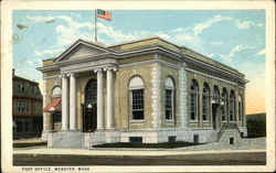 Post Office, Webster, Mass Postcard