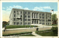 High School, Everett, Mass Postcard