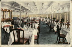 Dining Room, Steamer Berkshire, People's Line Postcard