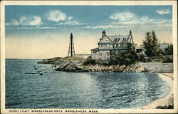 Point Light, Marblehead Neck Massachusetts Postcard Postcard