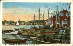 Fishing Boats in the Water on Cape Cod Provincetown, MA Postcard Postcard