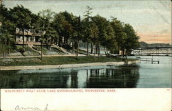 Wachusett Boat Club, Lake Quinsigamond Worcester, MA Postcard Postcard