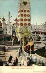 Electric Tower and Fountain, Luna Park Postcard