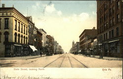 State Street, Looking North Erie, PA Postcard Postcard