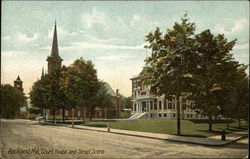 Courthouse and Street Scene Postcard