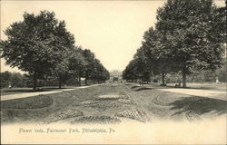 Flower Beds, Fairmount Park Postcard