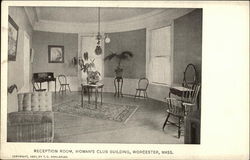 Reception Room, Woman's Club Building Postcard