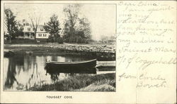 Boat and Home at Touisset Cove Swansea, MA Postcard Postcard