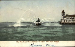 The Fireboat "New Yorker" in Action Postcard Postcard