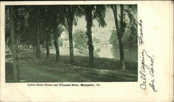 Lower State Street and Winooski River Postcard