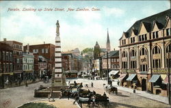 Parade, Looking Up State Street Postcard