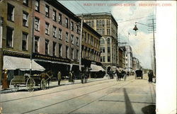 Main Street, Looking North Bridgeport, CT Postcard Postcard