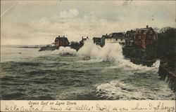 Ocean Surf on Lynn Shore Massachusetts Postcard Postcard