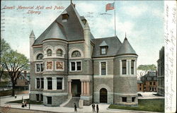 Memorial Hall and Public Library Postcard