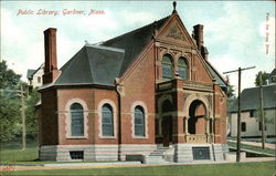 Public Library Gardner, MA Postcard Postcard