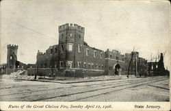 State Armory, Ruins of the Great Chelsea Fire, Sunday, April 12, 1908 Massachusetts Postcard Postcard