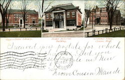 Public Library, Holder Memorial Building, Grammar School Postcard