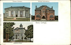 Bates College, Coram Library, Hedge Laboratory, Hathorn Hall Postcard