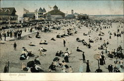 Crowds at the Beach Postcard