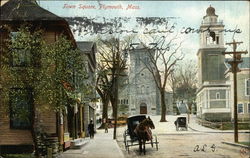 Town Square Plymouth, MA Postcard Postcard