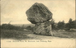 Balanced Rock, Mt. Wachusett Fitchburg, MA Postcard Postcard