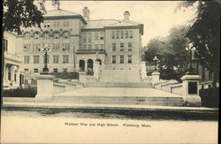 Wallace Way and High School Postcard