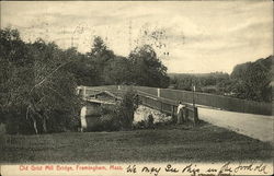 Old Grist Mill Bridge Framingham, MA Postcard Postcard