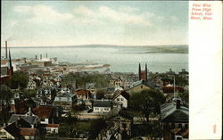 View West from High School Fall River, MA Postcard Postcard