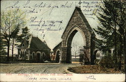 Entrance to Oak Grove Fall River, MA Postcard Postcard