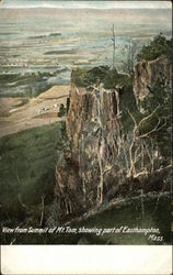 View from Summit of Mt. Tom, Showing Part of Easthampton, Mass Massachusetts Postcard Postcard