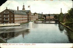 Hadley Mill and 3rd Canal Holyoke, MA Postcard Postcard