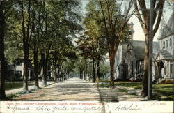 Union Avenue showing Congregational Church Framingham, MA Postcard Postcard