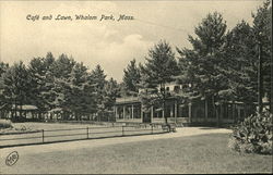 Cafe and Lawn, Whalom Park Massachusetts Postcard Postcard