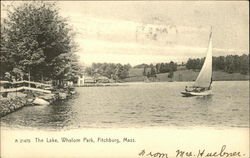 The Lake, Whalom Park Fitchburg, MA Postcard Postcard