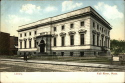 Library Fall River, MA Postcard Postcard