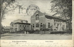 Holder Memorial Building, Public Library Clinton, MA Postcard Postcard