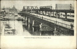 Charlestown Bridge and Elevated Postcard