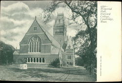 Harvard College - Memorial Hall Cambridge, MA Postcard Postcard