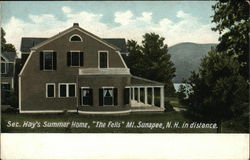 Sec. Hay's Summer Home, "The Fells," Mt. Sunapee, N.H. in Distance Postcard