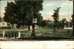 Soldiers Monument, Edgerly Park Farmington, NH Postcard Postcard