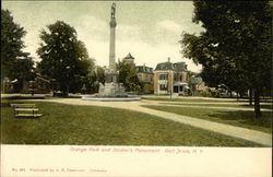 Orange Park and Soldiers Monument Postcard