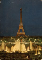 Eiffel Tower and Gardens of Chaillot Palace Paris, France Postcard Postcard