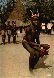 Africa in Pictures. Dancing-girl with a scarf Postcard Postcard